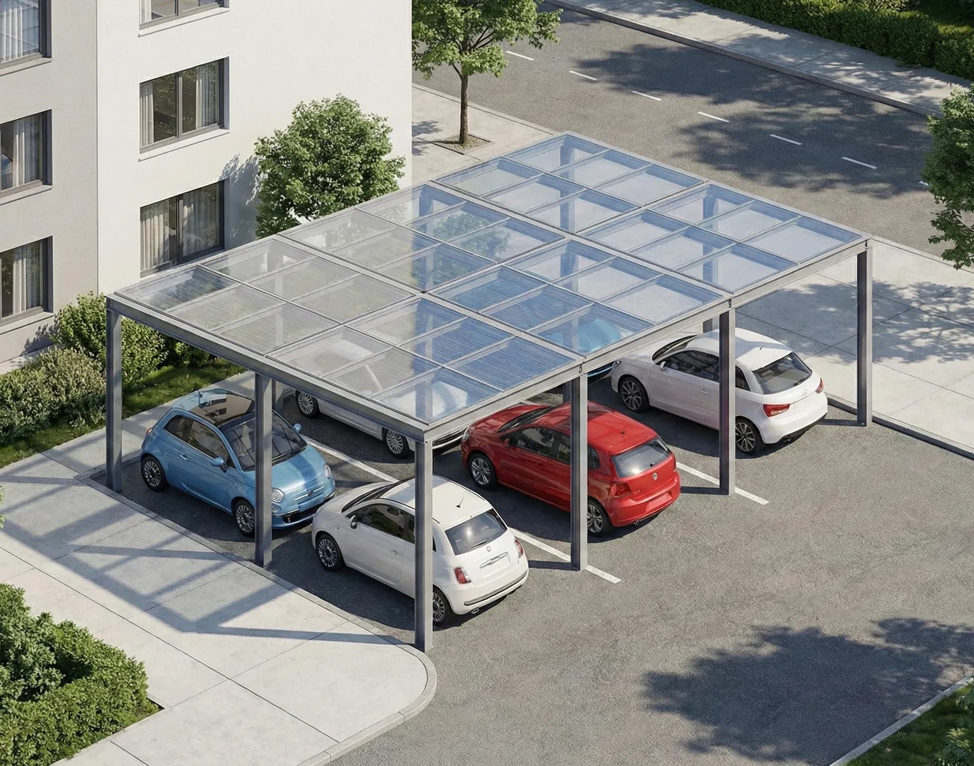 Visualisierung des Solar-Carport-Projekts